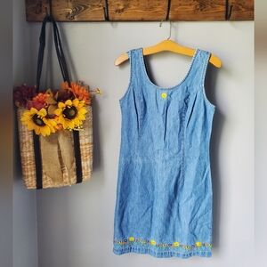 True Blue Vintage Denim Jumper Dress 7/8